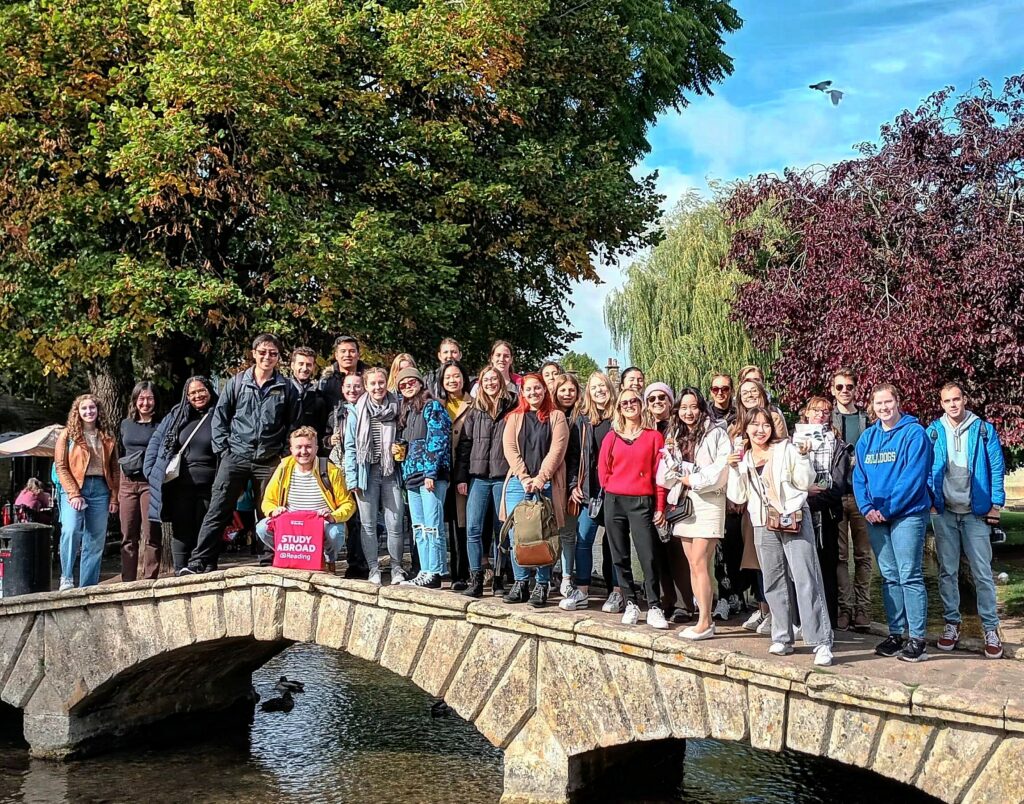 Study Abroad Programme students on a bridge in Bourton-on-the-Water