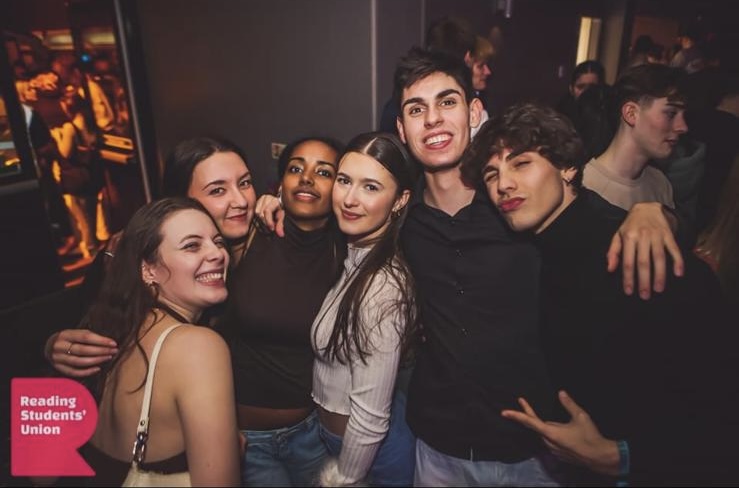 Tommaso and friends at Reading Students' Union 3Sixty nightclub.